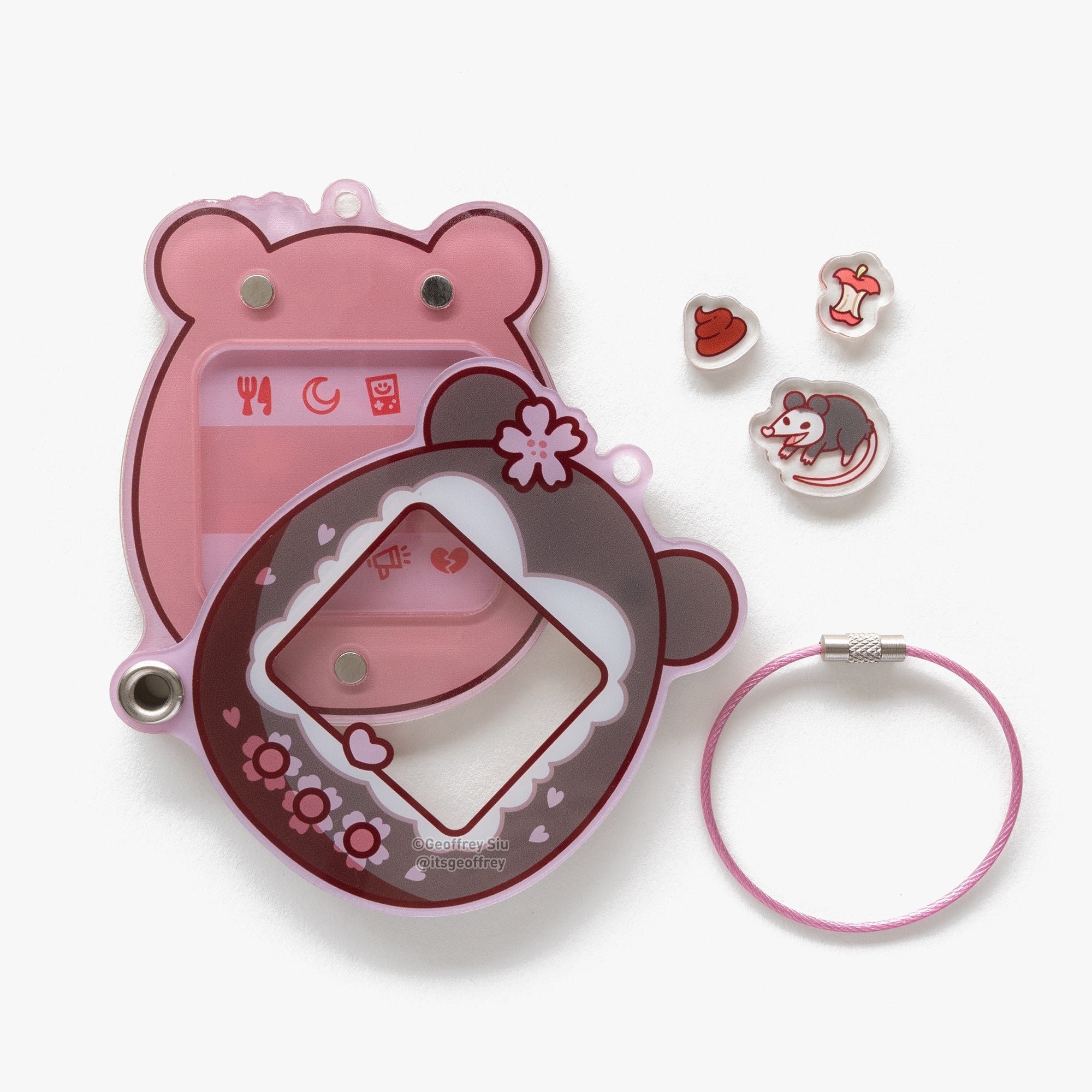 Cherry 'Possum Virtual Pet Fillable Shaker Keychain – Geoffrey Siu