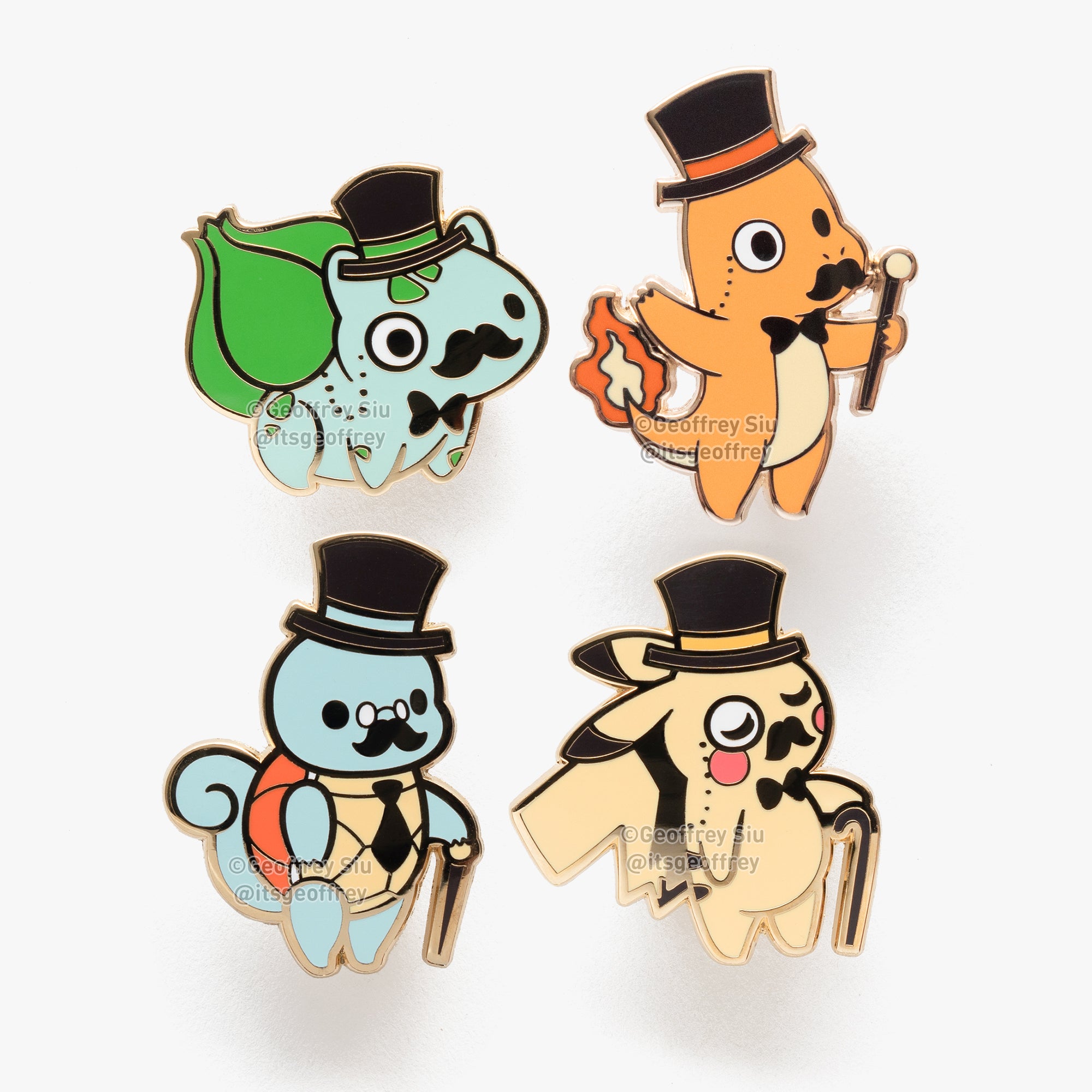 Fancy Gentlemon Bulbasaur Hard Enamel Pin – Geoffrey Siu Art LLC