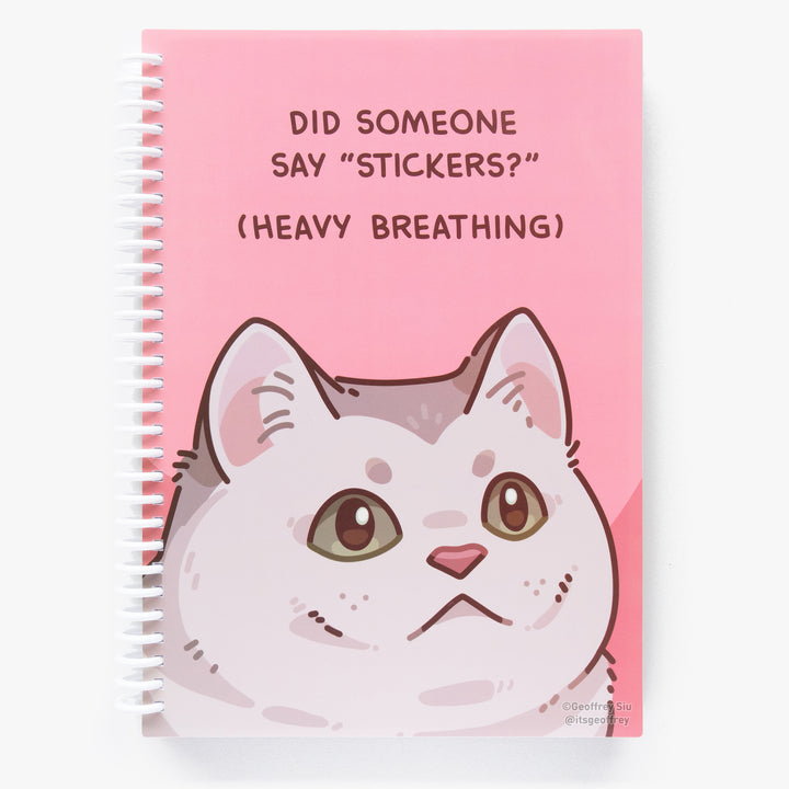 LG Heavy Breathing Cat Reusable Sticker Book