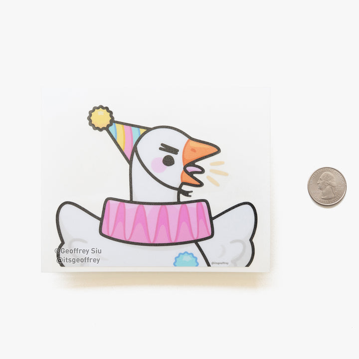 Silly Goose Die Cut Vinyl Peeker Sticker (5.5")