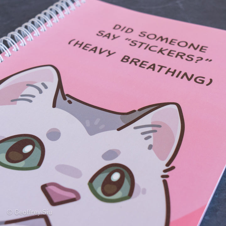 LG Heavy Breathing Cat Reusable Sticker Book