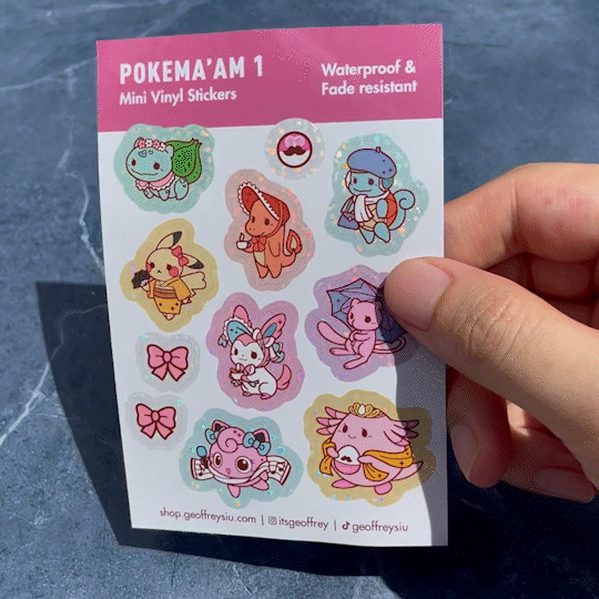 Pokema'am 1 Mini Vinyl Sticker Sheet