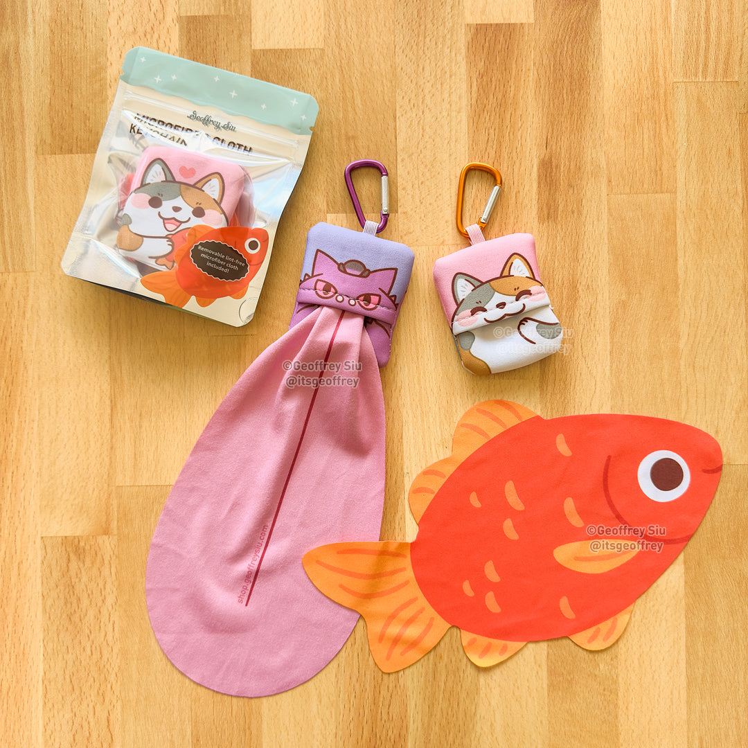 Calico Cat Microfiber Cloth Keychain