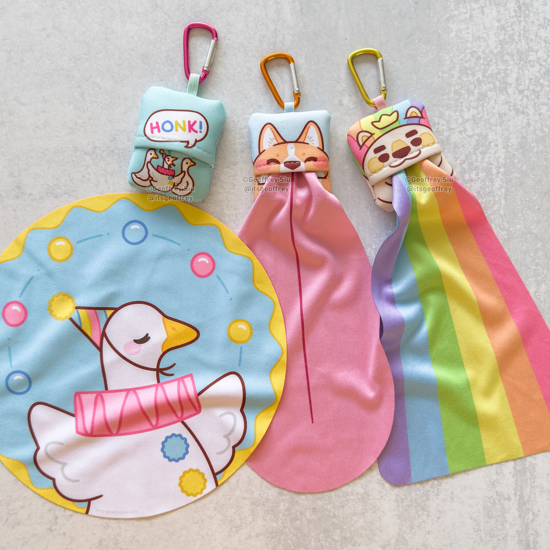 Cheddar the Corgi Microfiber Cloth Keychain