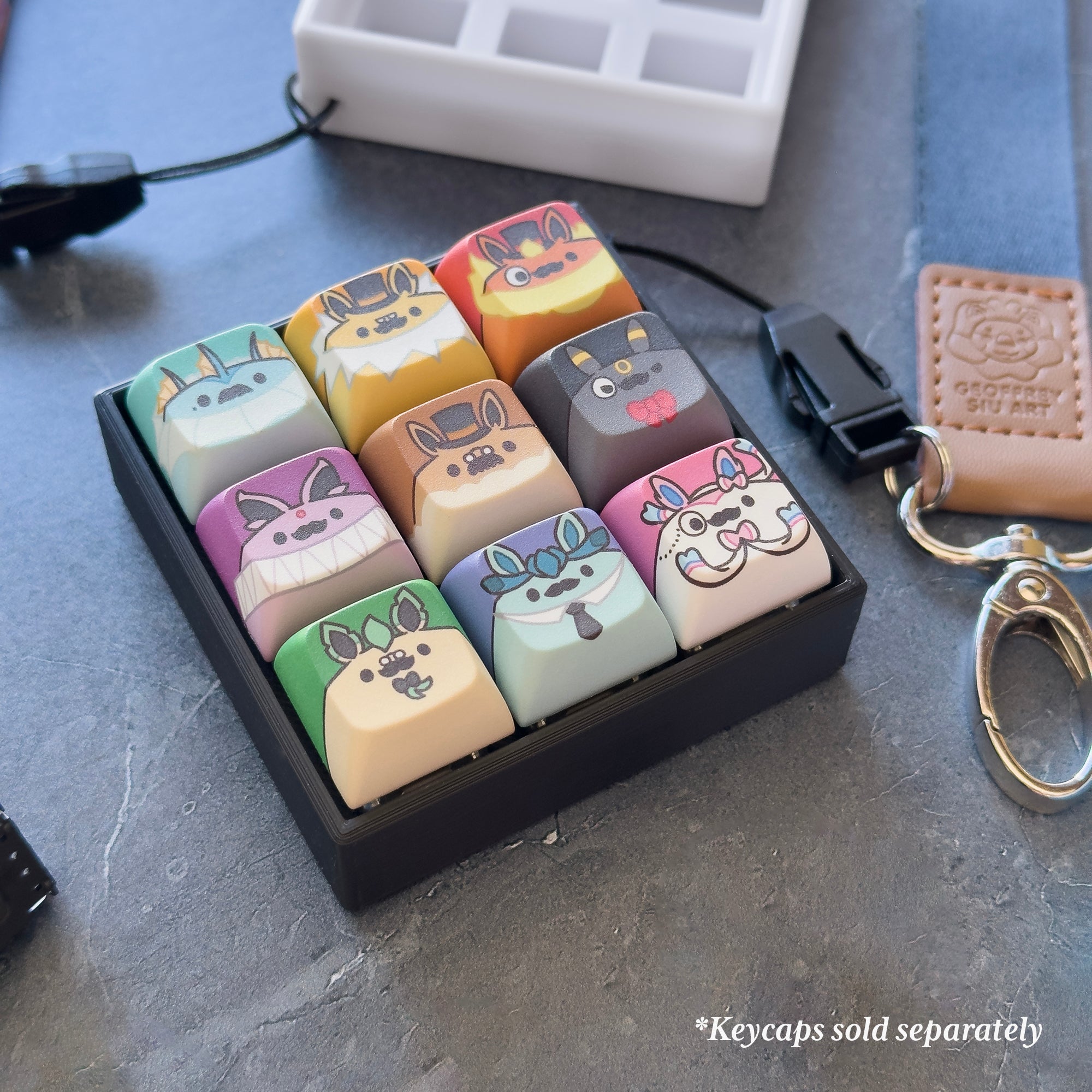 9-Key Clicky Keychain Housings (No Key Caps)