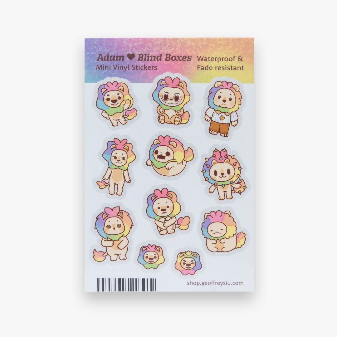 Adam Loves Blind Boxes Mini Vinyl Sticker Sheet