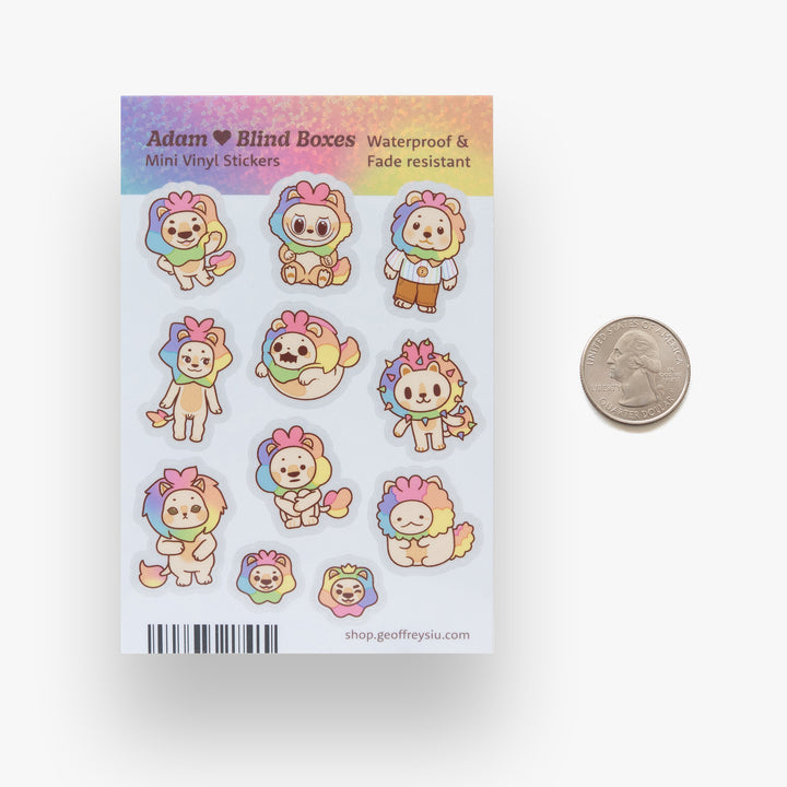 Adam Loves Blind Boxes Mini Vinyl Sticker Sheet