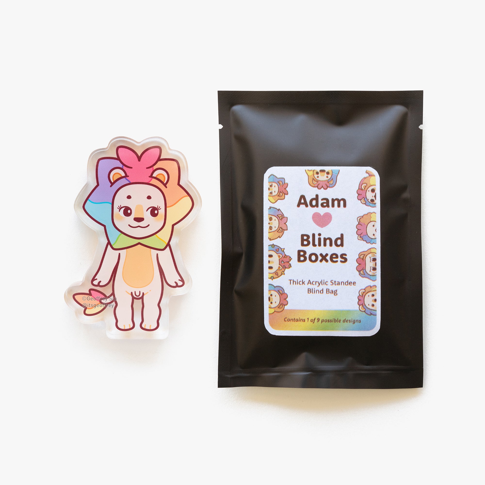 Adam Ror Blind Adam ♡ Blind Boxes Acrylic Standee – Geoffrey Siu Art LLC