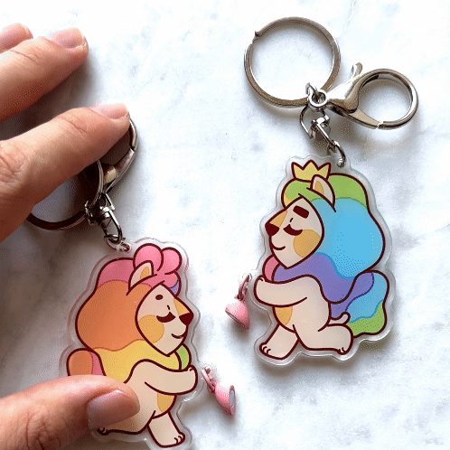 Rainbow Lions Magnetic Keychains