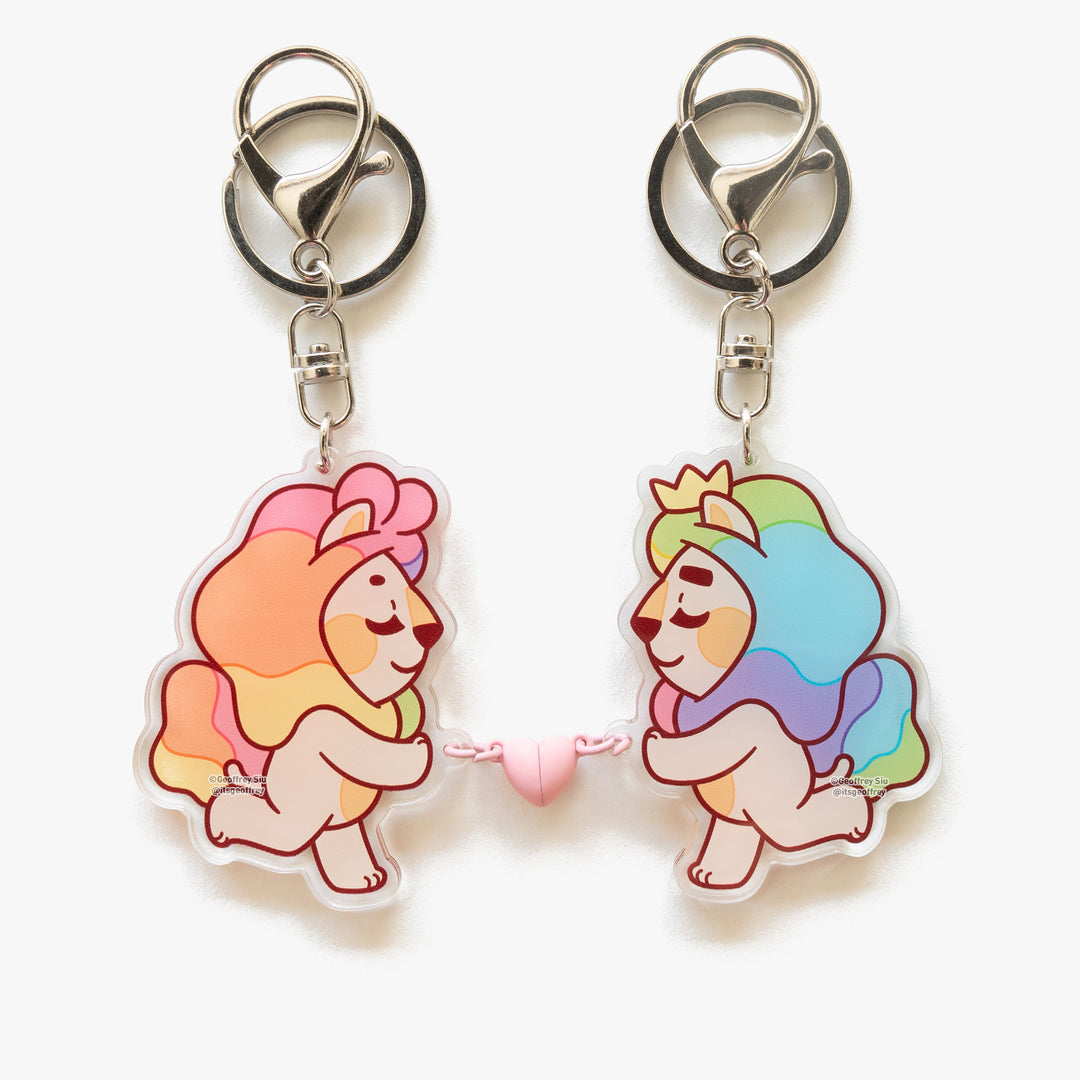 Rainbow Lions Magnetic Keychains