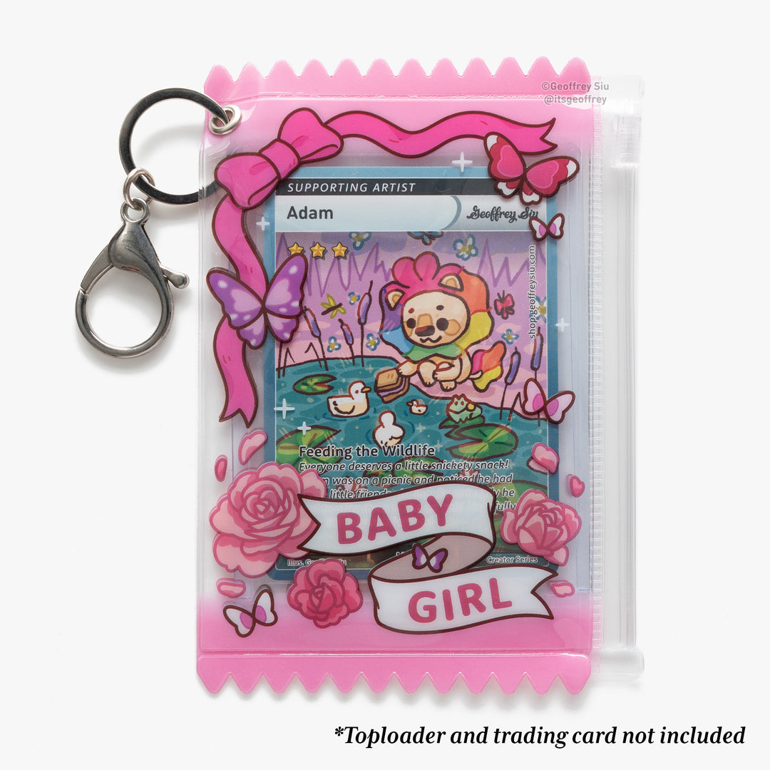 Baby Girl Photo Card Holder Keychain