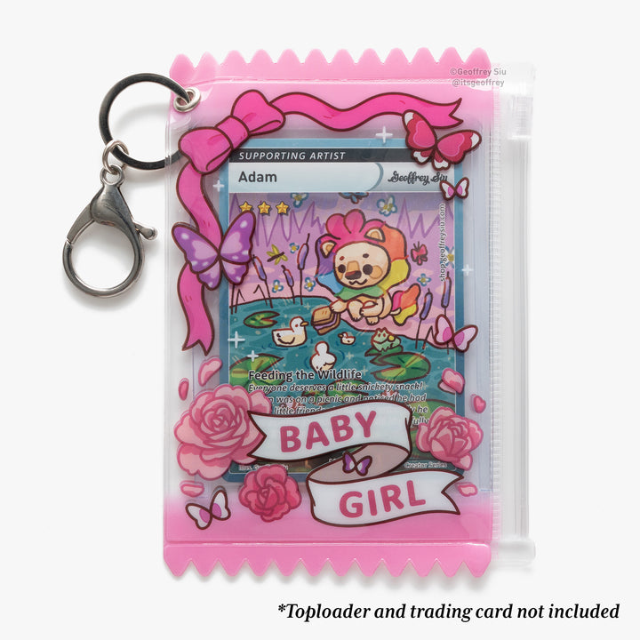 Baby Girl Photo Card Holder Keychain