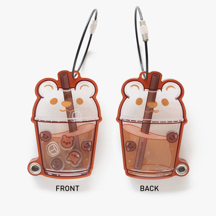 Boba Bear Fillable Shaker Keychain (3.375")