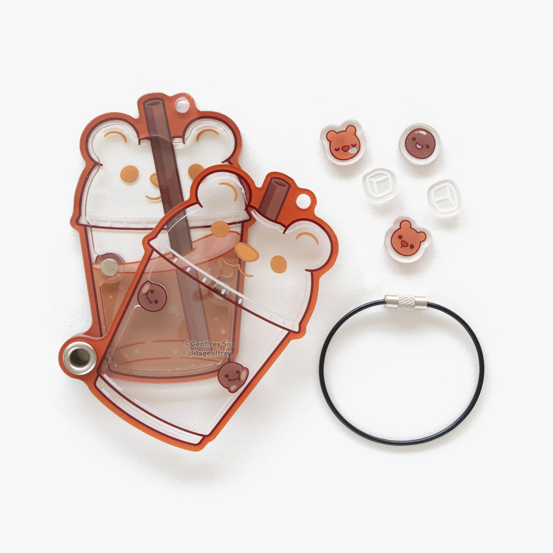 Boba Bear Fillable Shaker Keychain (3.375")