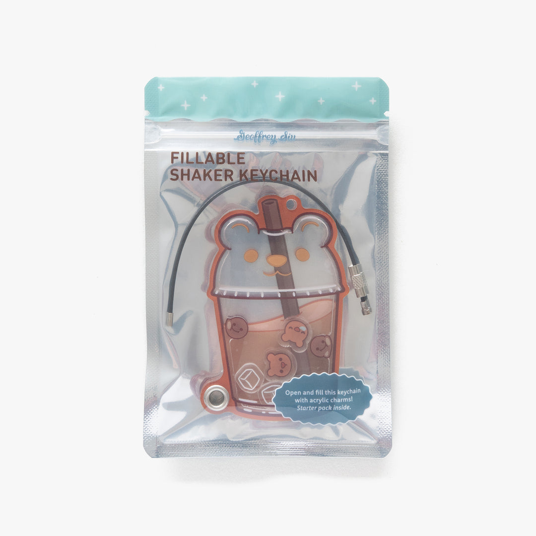 Boba Bear Fillable Shaker Keychain (3.375")