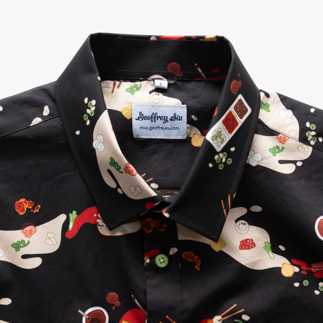 Black Hot Pot Button-Up Shirt