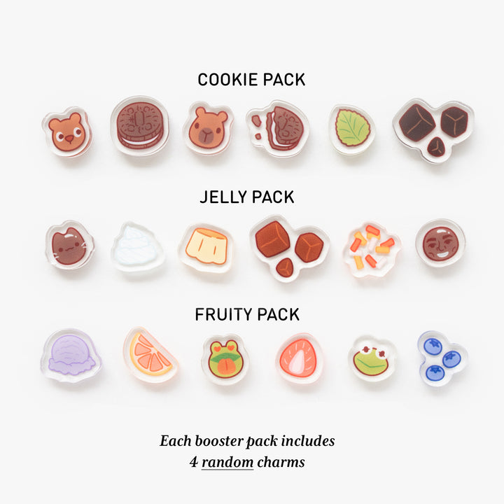 Boba Topping Fillable Keychain Charms Blind Booster Packs