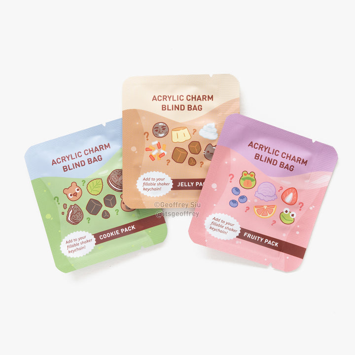Boba Topping Fillable Keychain Charms Blind Booster Packs