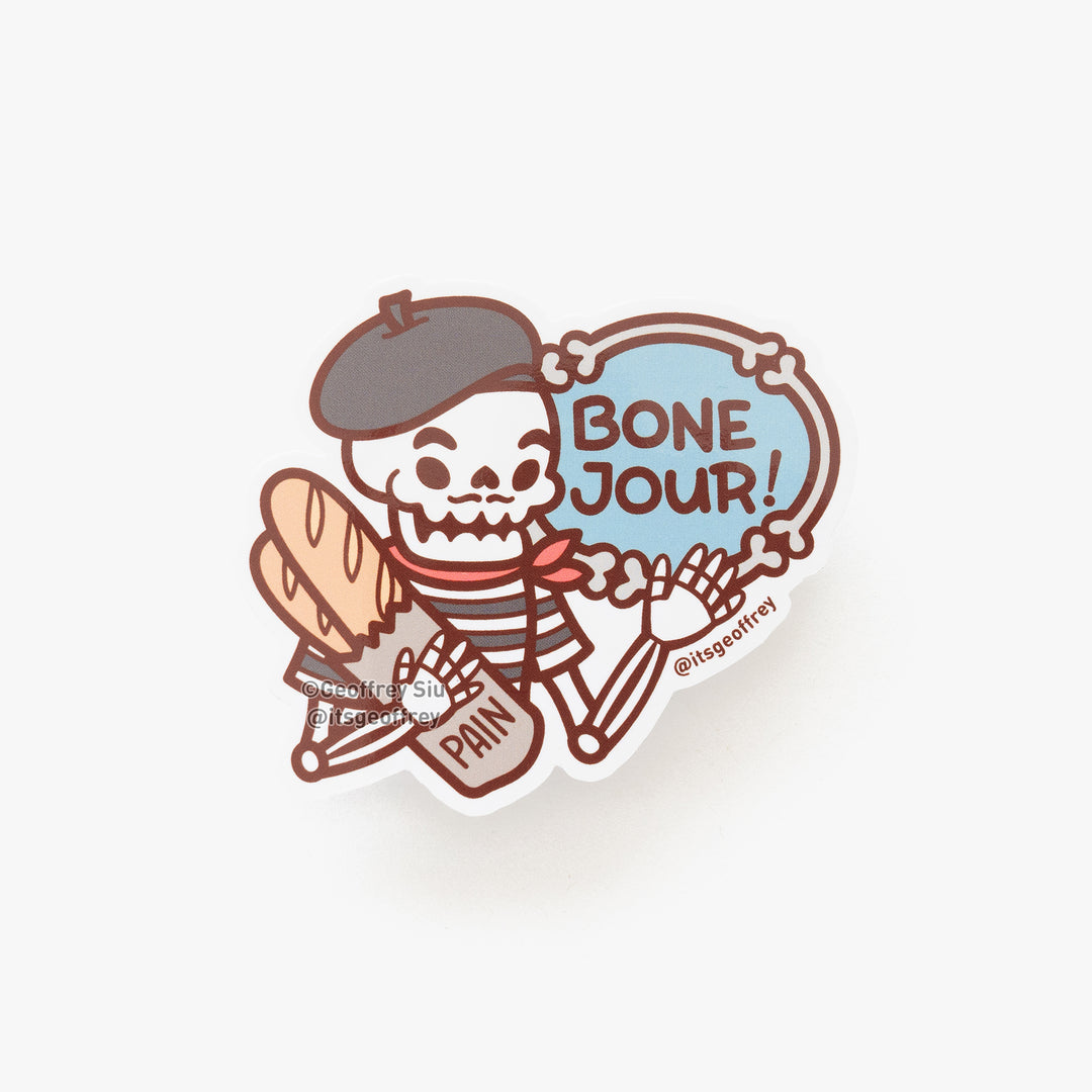 Bone Jour Vinyl Sticker (2.75")