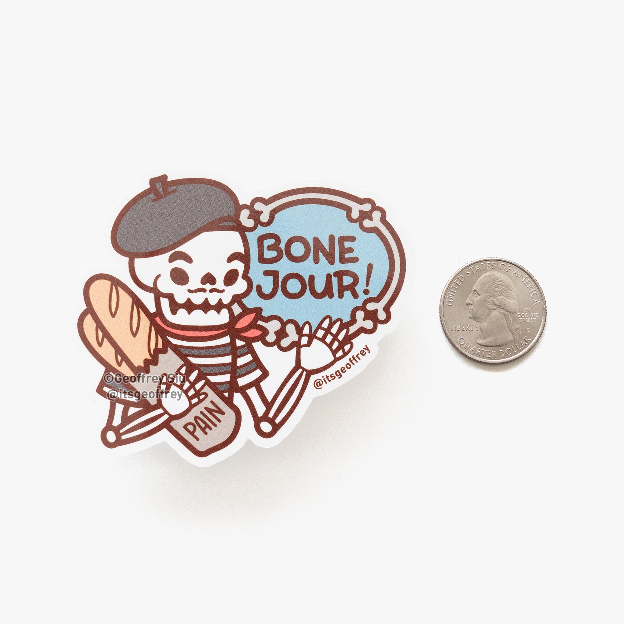 Bone Jour Vinyl Sticker (2.75")