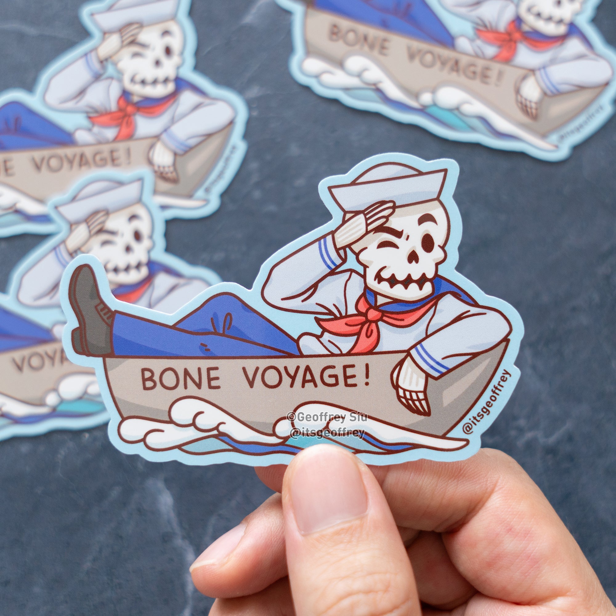 Bone Voyage Vinyl Sticker (3.5")