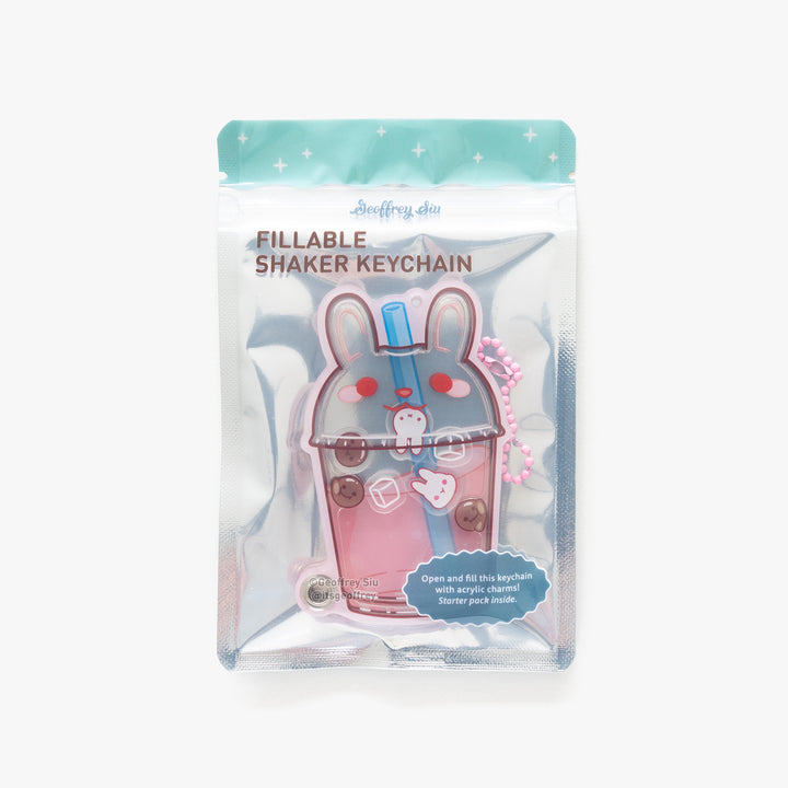 Strawberry Bunny Fillable Shaker Keychain (3.5")
