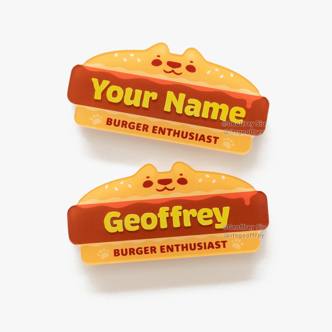 Personalized Burger Lion Name Tag (Limited Edition)