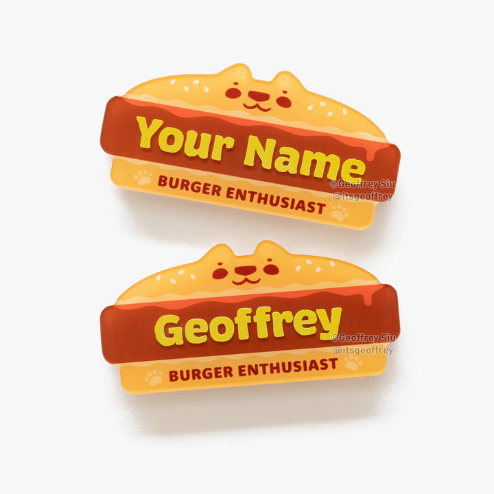 Personalized Burger Lion Name Tag (Limited Edition)
