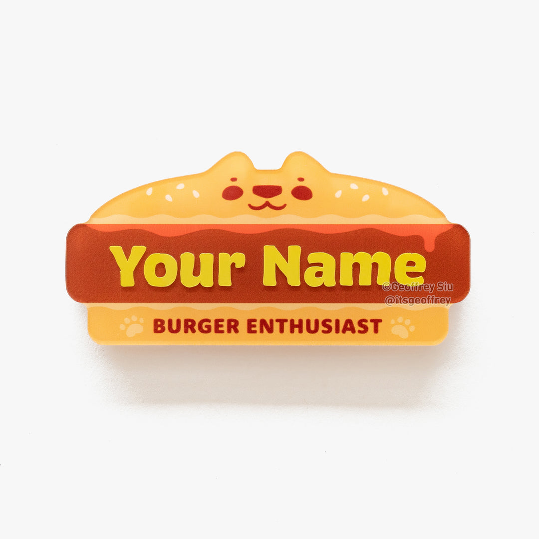 Personalized Burger Lion Name Tag (Limited Edition)