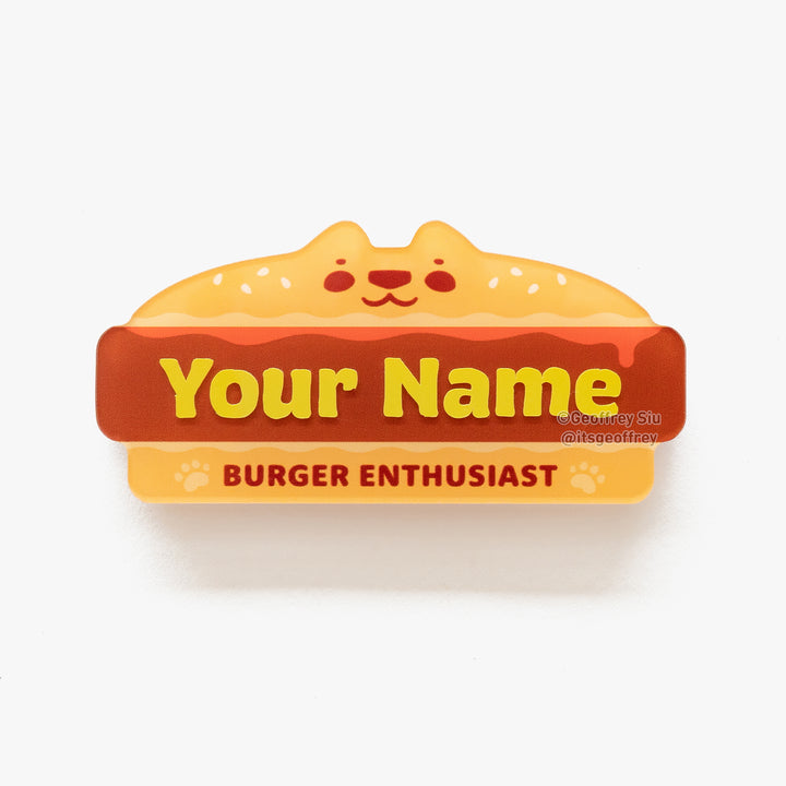 Personalized Burger Lion Name Tag (Limited Edition)