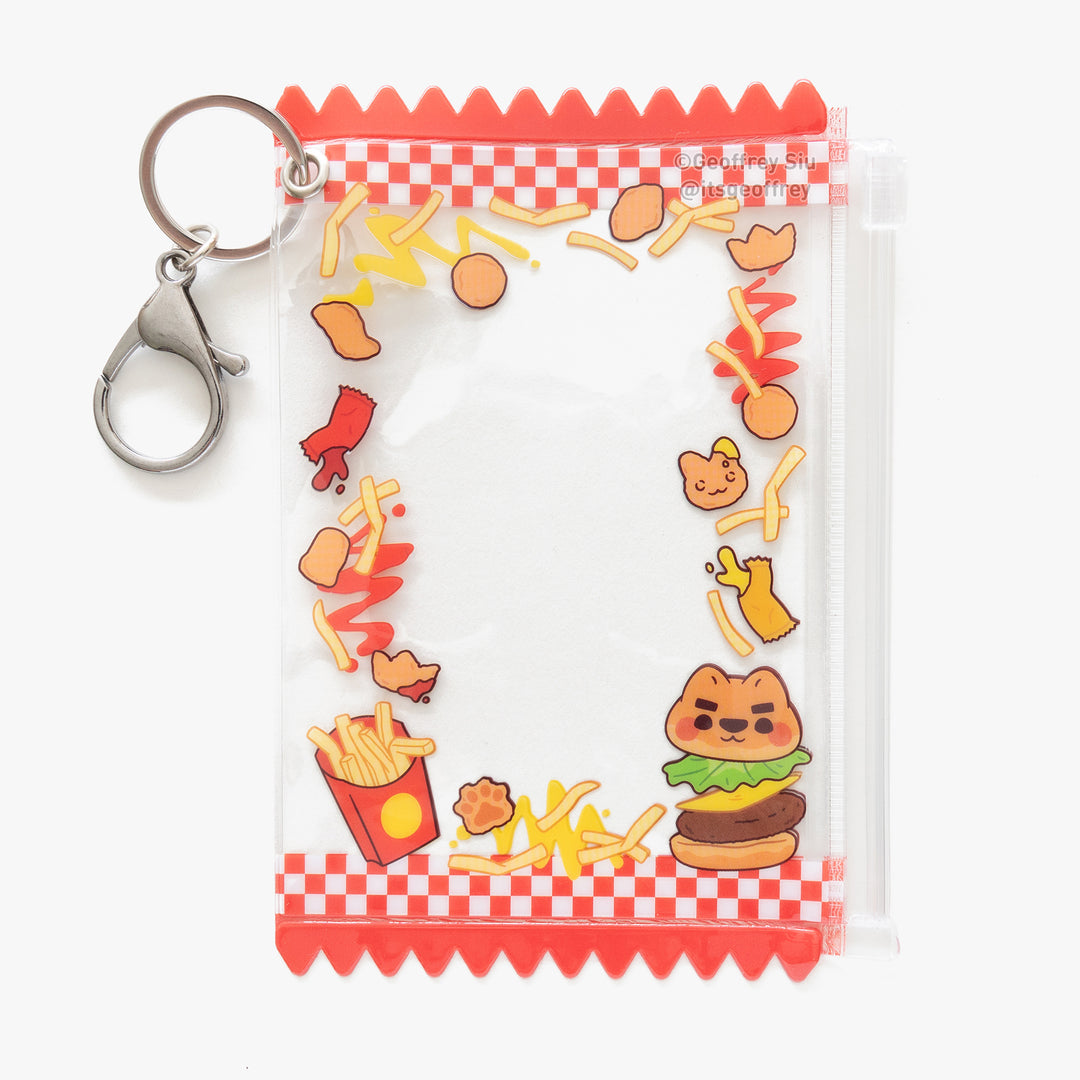 Burger Lion Photo Card Holder Keychain