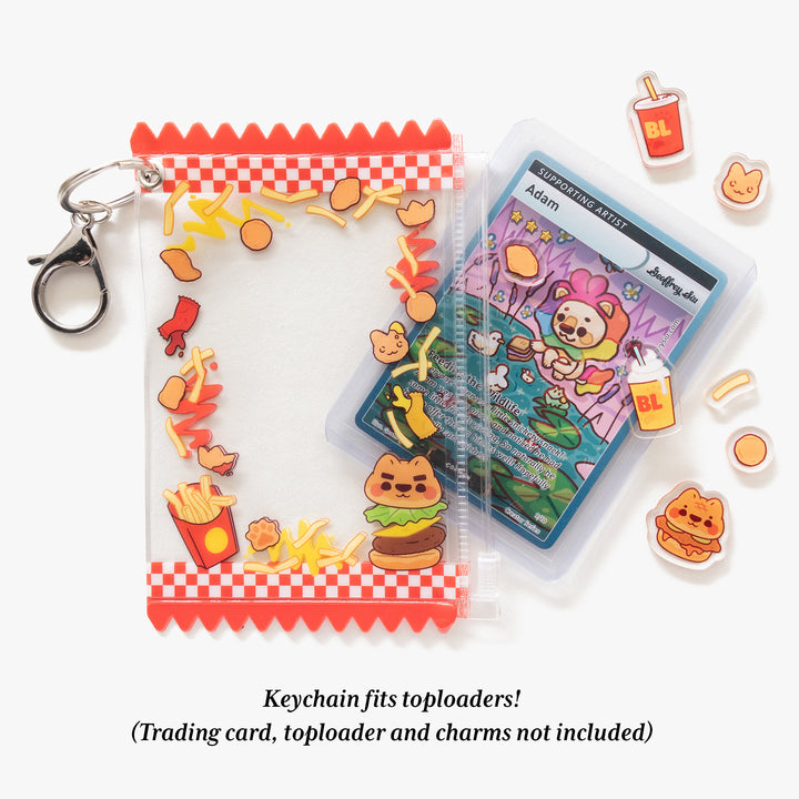 Burger Lion Photo Card Holder Keychain