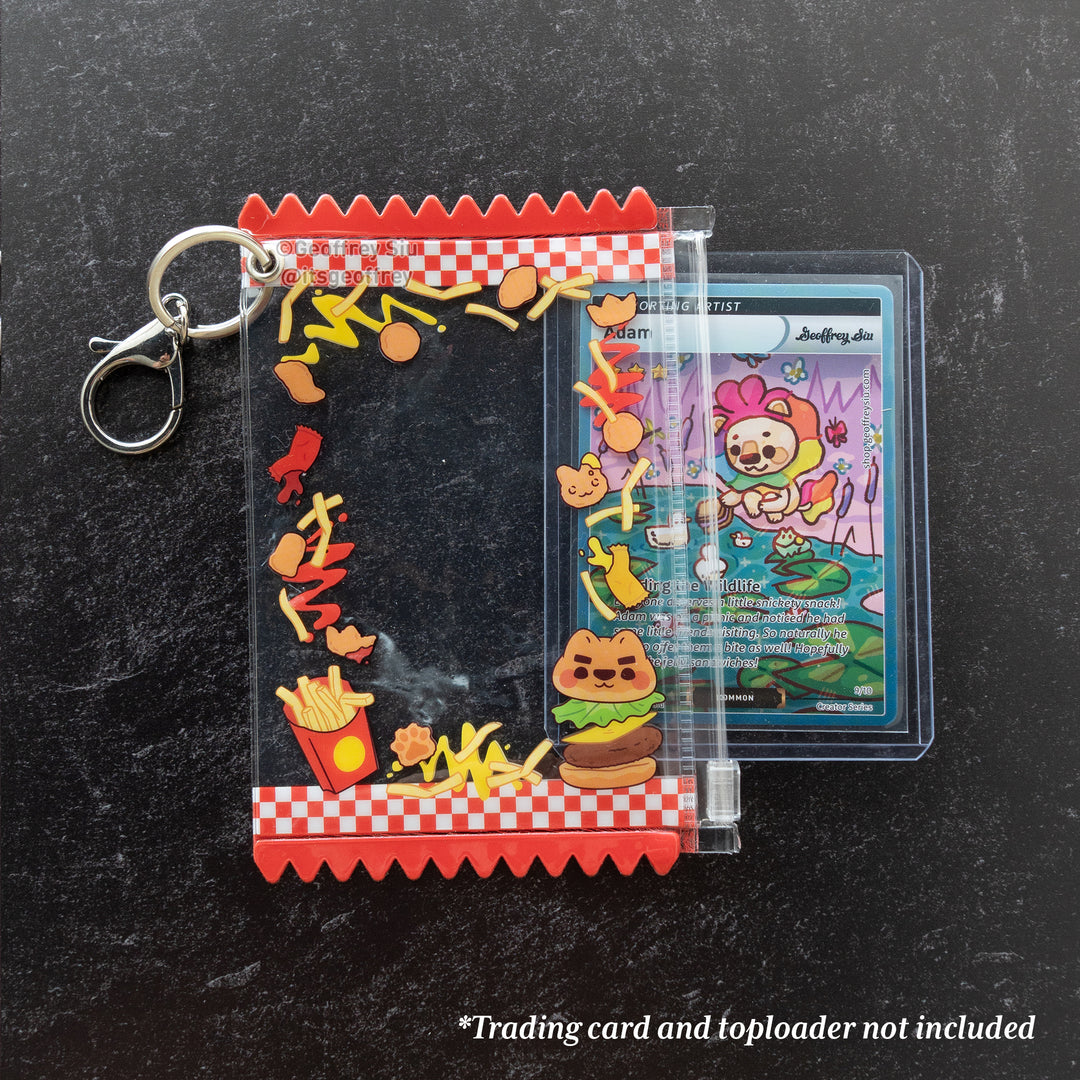 Burger Lion Photo Card Holder Keychain