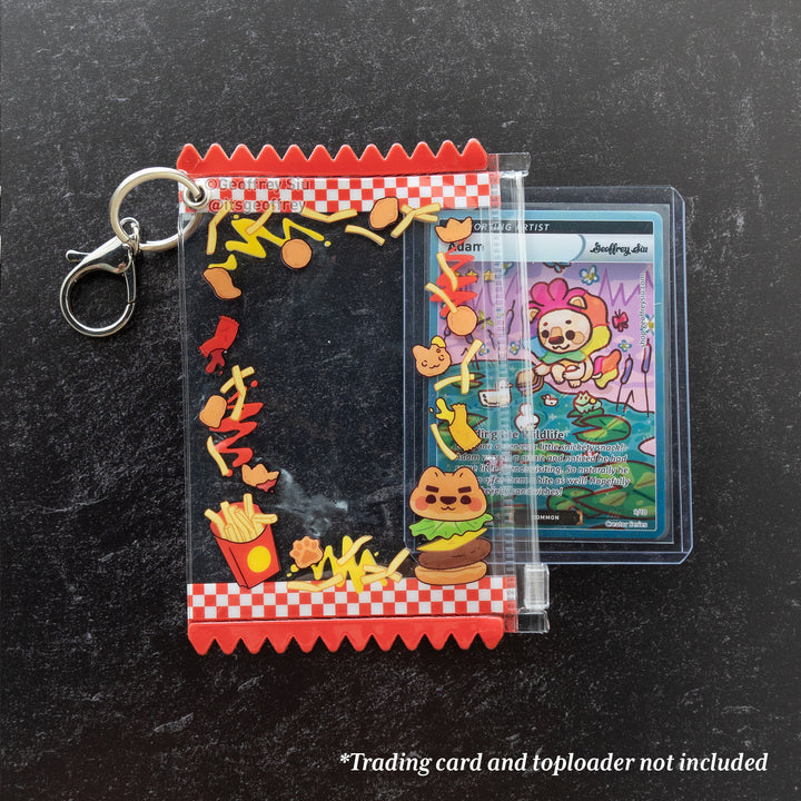 Burger Lion Photo Card Holder Keychain