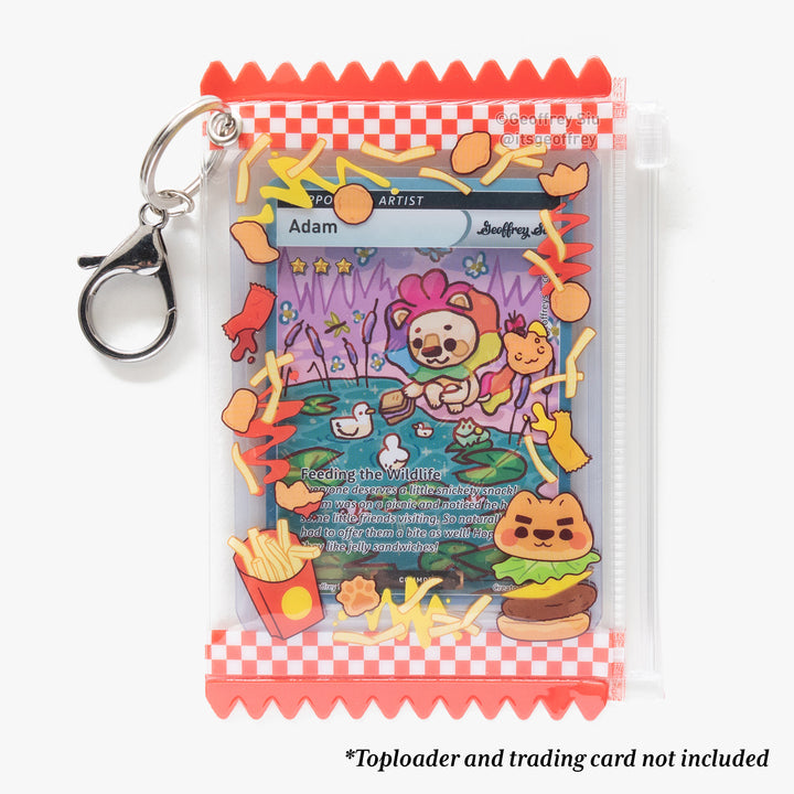 Burger Lion Photo Card Holder Keychain