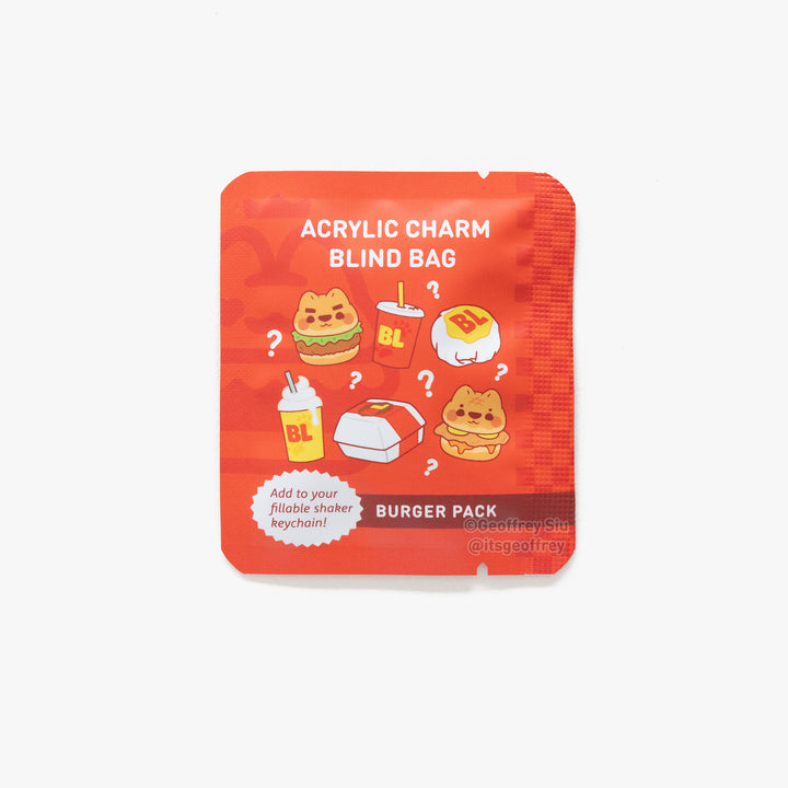 Burger Lion Fillable Keychain Charms Blind Booster Packs