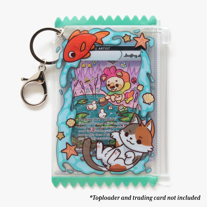 Calico Cat Photo Card Holder Keychain