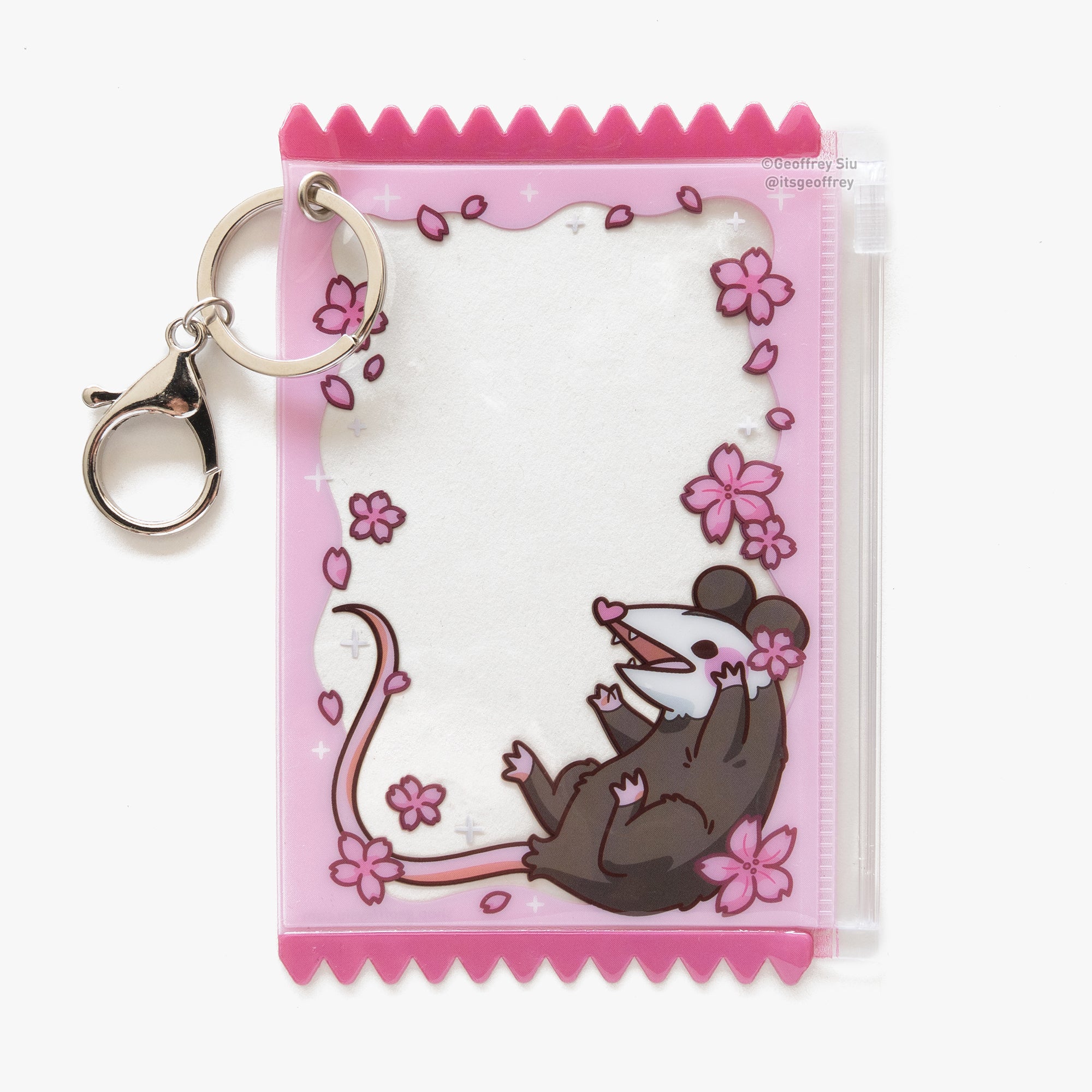 Cherry 'Possum Photo Card Holder Keychain – Geoffrey Siu Art LLC