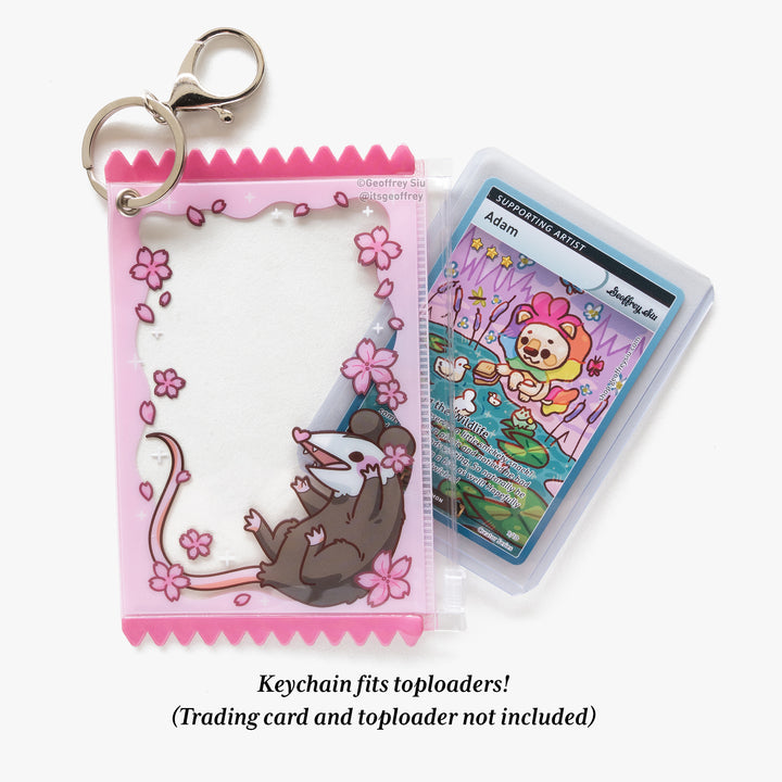 Cherry 'Possum Photo Card Holder Keychain