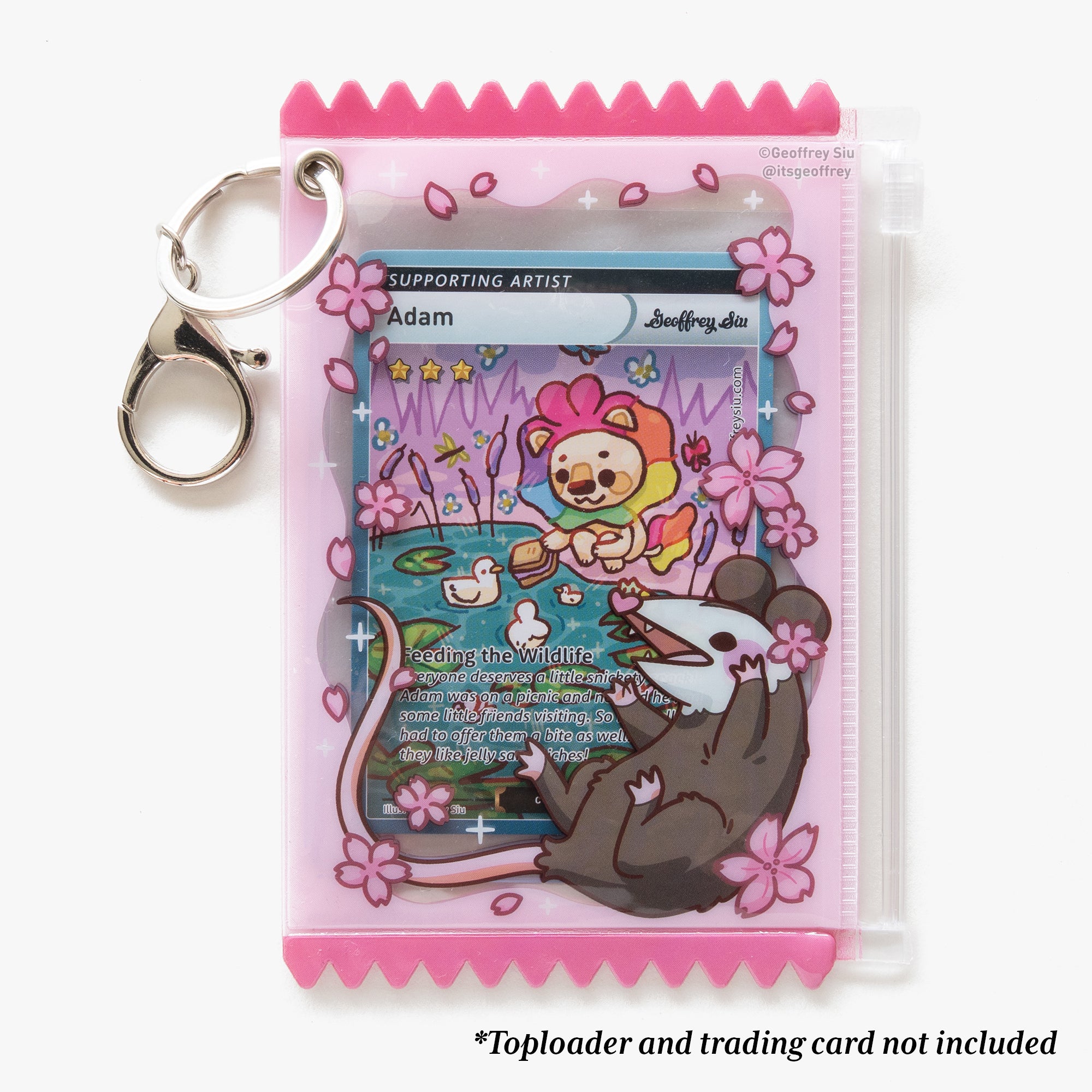Cherry 'Possum Photo Card Holder Keychain – Geoffrey Siu Art LLC