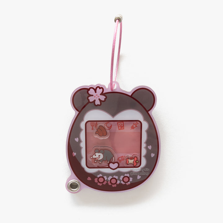 Cherry 'Possum Virtual Pet Fillable Shaker Keychain