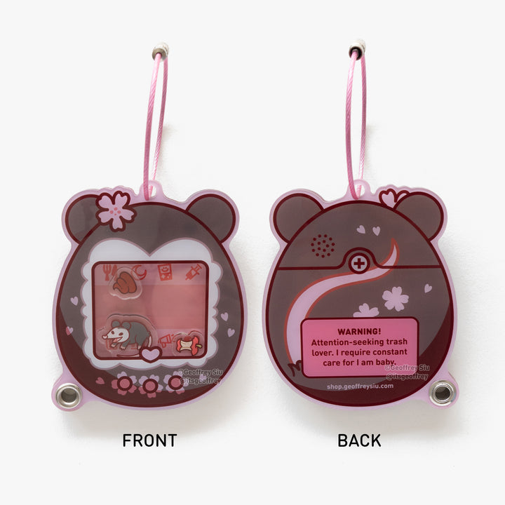 Cherry 'Possum Virtual Pet Fillable Shaker Keychain