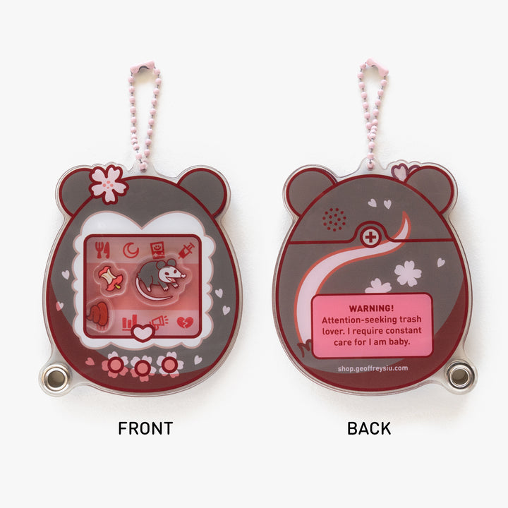 Cherry 'Possum Virtual Pet Fillable Shaker Keychain