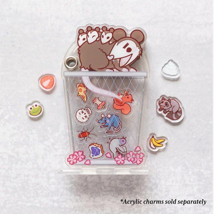 Cherry 'Possum Trash Can Acrylic Shaker Standee