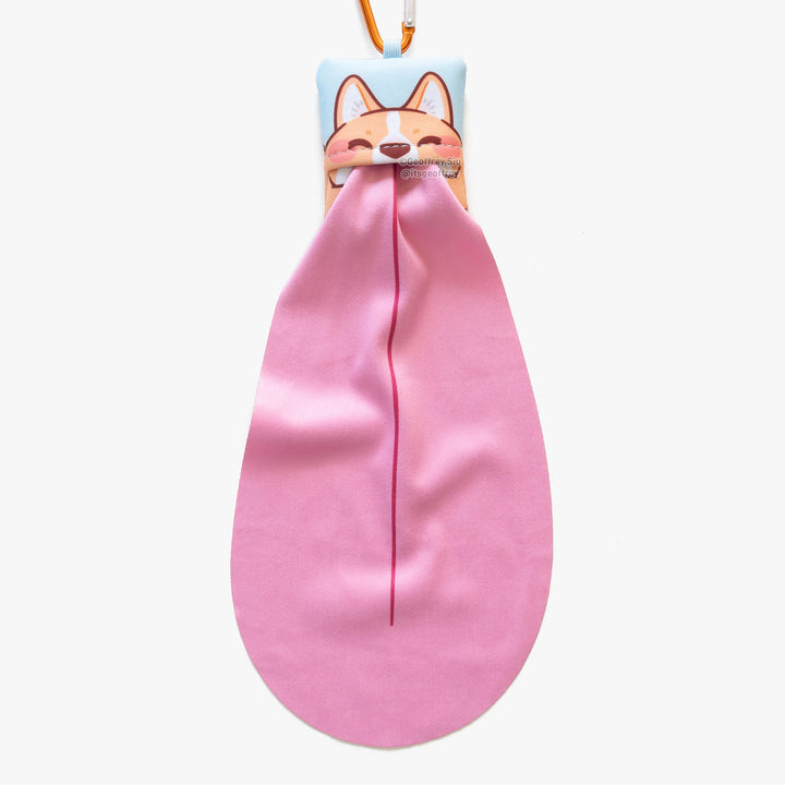Cheddar the Corgi Microfiber Cloth Keychain