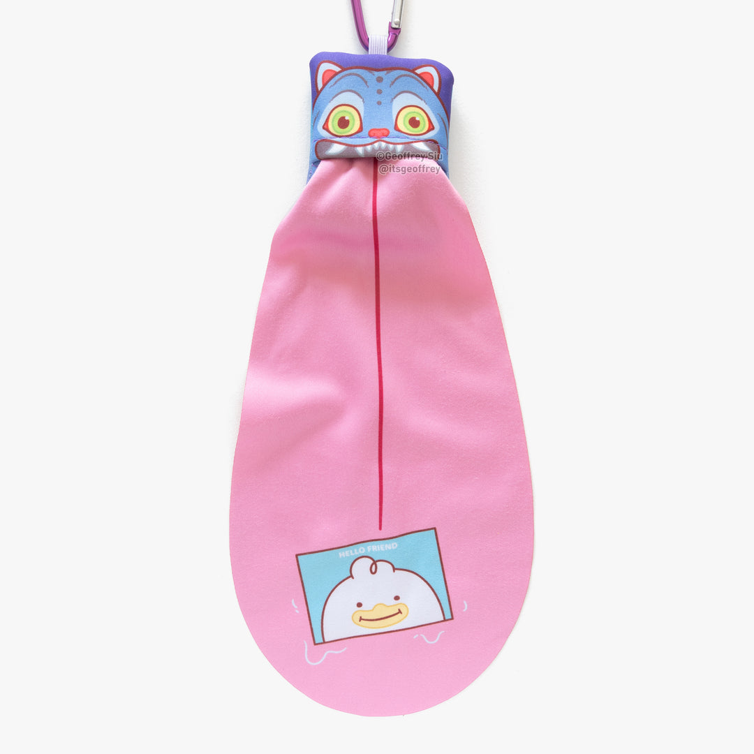 Blue Tiger Microfiber Cloth Keychain