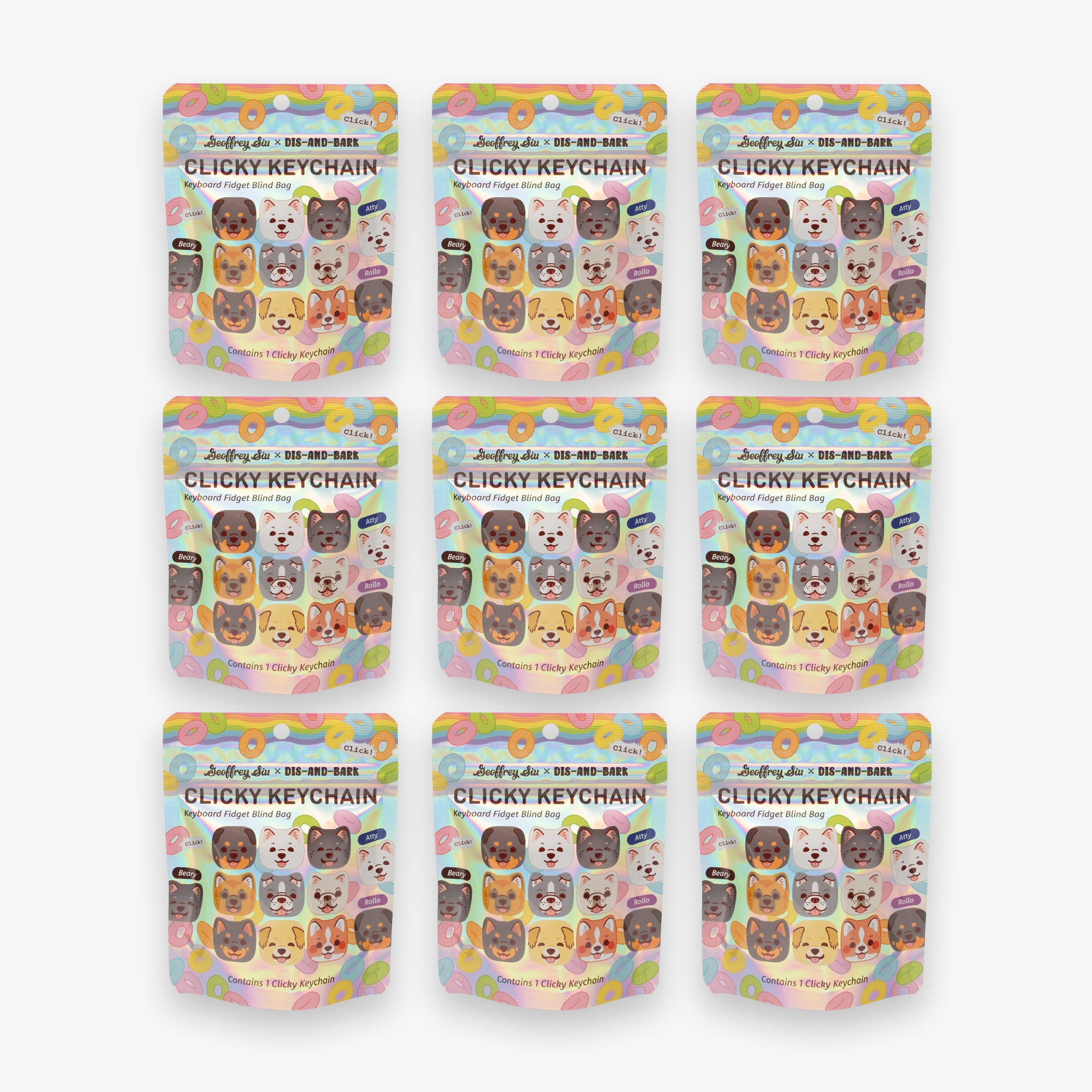 Clicky Keychain Blind Bag Master Sets – Geoffrey Siu Art LLC
