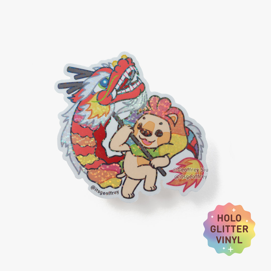 Lunar New Year Lion Holographic Stickers