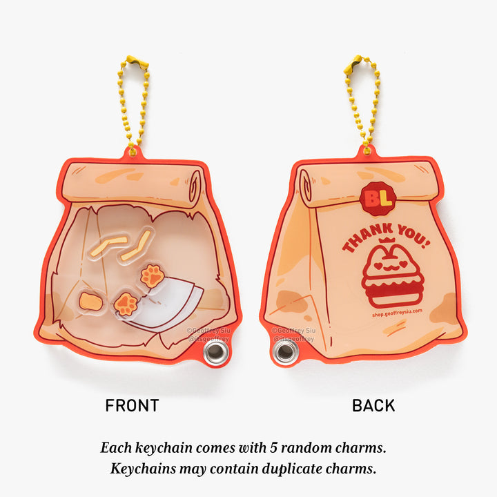 Fast Food Bag Fillable Shaker Keychain (3.25")