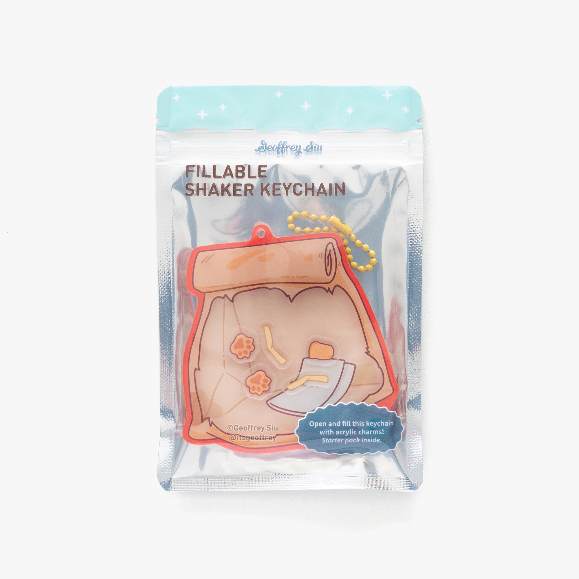 Fast Food Bag Fillable Shaker Keychain (3.25